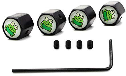 5 Teile/Satz Zink-Legierung diebstahlsicherung Mini Frosch Logo Reifen Ventilkappe Reifen Radkappe Luftventilkappen für Auto Autos (Schwarz)