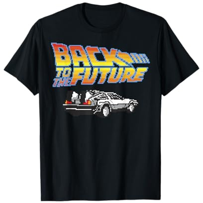 Back To The Future 8-Bit Delorean Logo T-Shirt