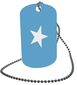 U24 Dog Tag Erkennungsmarke ID Tag an Kette Flagge Somalia Alu 30 x 50 mm