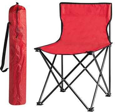 Sedia campeggio pieghevole sgabello spiaggia portatile pesca picnic mare montagna camper seggiolino chair camping viaggio caccia escursioni scout spiaggia giardino corredata di custodia (Red)