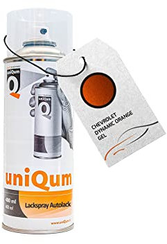 uniQum Autolack Spraydose fürs Auto für CHEVROLET DYNAMIC ORANGE GEL Autolack Reparatur 400 ml
