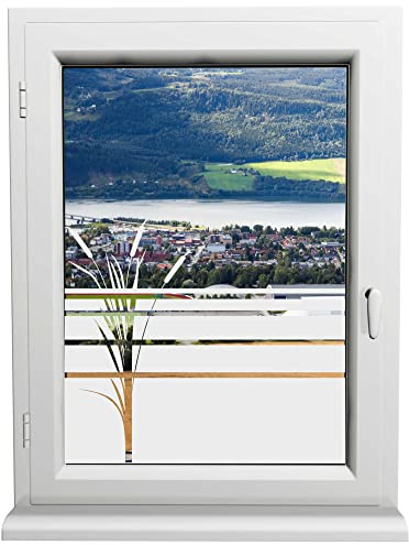 INDIGOS UG - Glasdekorfolie - Rohrkolben - Sonnenschutz H50Line - Sichtschutzfolie - Fensterfolie - für die Küche, Bad ans Fenster, Sichtschutz - selbstklebend - matt