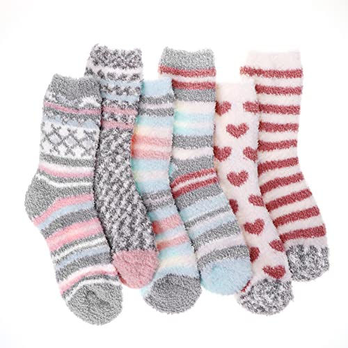 Blu Ninfee Fluffy Bed Socks Womens 4-7, Ladies Fuzzy Cosy Socks for Women