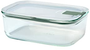 Mepal – Táper de cristal EasyClip – Tarros de cristal con tapa y cierre de clic – Apto para el microondas, el horno y el congelador – Hermético y a prueba de derrames – 1500 ml – Nordic sage