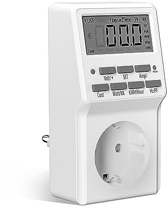 HBN Energiekostenmessgerät Stromverbrauchszähler Energiekosten Multifunktionsmessgerät Stromzähler Energiemessgerät bis 3680W