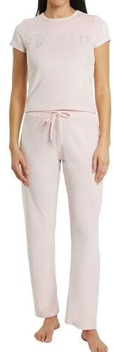 Juicy Couture Damen Velvet Fleece Pajama Lounge Set Pyjamaset, Rosa, M