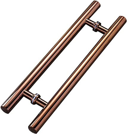 BODHIS Runder Pull-Push-Türgriff aus Edelstahl mit Beschlägen, moderner kommerzieller Türgriff für Schiebetüren, Scheunentüren, Duschtüren, Glastüren, Holztüren (Roségold, 100