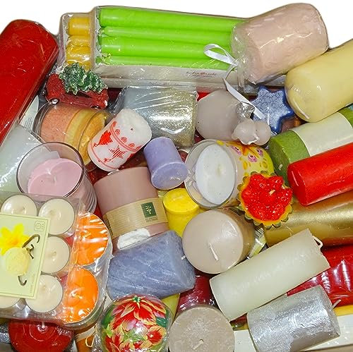 10 kg Witap Kerzen 2. Wahl Stumpenkerzen Dekokerzen Teelichte Duftgläser Spitzkerzen Überraschung Kerzenpaket bunt gemischt