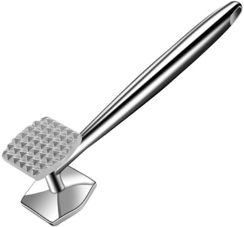MAGICLULU Attendrisseur De Viande Acier Inoxydable Outil Professionnel pour Attendrir Steak Poulet Et Bœuf Marteau à Viande Ergonomique avec Texturée pour Utilisation Facile Cuisine