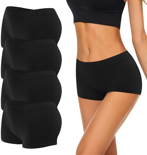 Uizuooy 4/6-pack trosor boxershorts dam andningsbar rumpa bekväm stretch sömlösa underkläder mikrofiber trosor