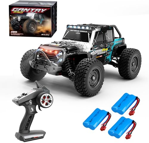 X-Verse 16103PRO Ferngesteuertes Auto Bürstenlose, 1:16 70KM/H Wasserdichtes RC Autos, 4WD All Terrain Offroad RC Truggy RC Truck Crawler für Erwachsene - 3 Batterien