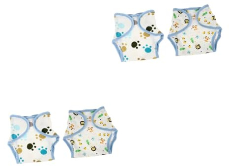 Hoement 4pezzi Pannolini Riutilizzabili Per Confezione Design Adesivo e Traspiranti Per e