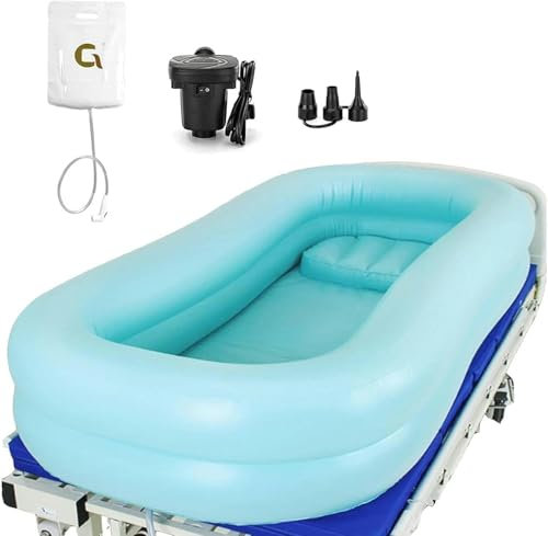 BTOIASYHF Aufblasbare Badewanne, PVC-Wasserbadewanne, Badezimmerset für Erwachsene, Duschbecken für bettlägerige Pflege, für ältere Menschen, Behinderte und Patienten