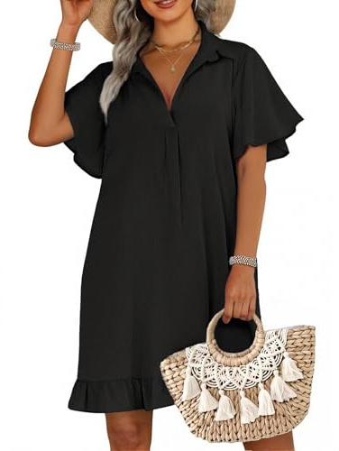 AI'MAGE Womens Swimsuit Coverup Short Sleeve Beach Bathing Suit Cover Up