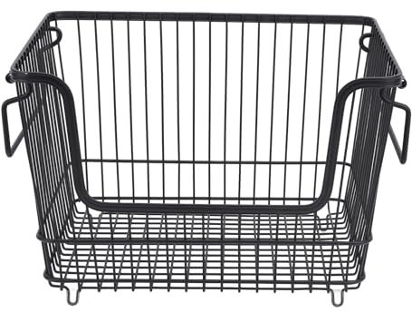 Stapelbare Gefrierschrank-Organizer-Behälter, 4er-Pack Gefrierkörbe mit Griffen, Robuster Organizer für Gefriertruhen für Küche, Badezimmer, Schränke, Schränke, Arbeitsplatte