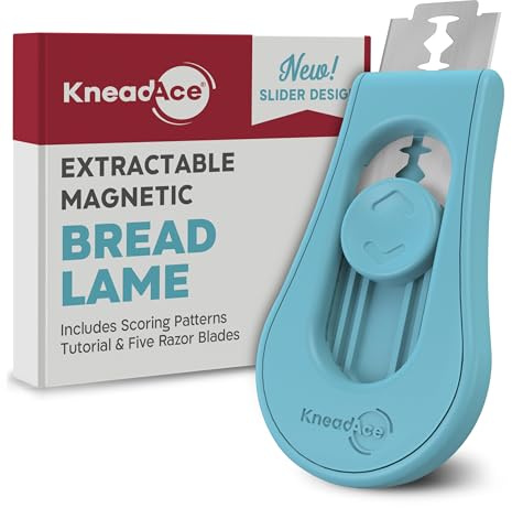 KneadAce Upgraded Extractable & Magnetic Bread Lame Dough Scoring Tool - Professional Sourdough scoring tool for Sourdough Bread baking & Bread Making Tools - Scoring Patterns booklet & 5 Razor Blades