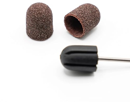 Schilling Cöln Embouts abrasifs de qualité supérieure - Grain 120 - Avec 1 support - Manchons abrasifs en graphite résistant pour ponceuse à ongles - Idéal pour manucure, pédicure, podologie et soins