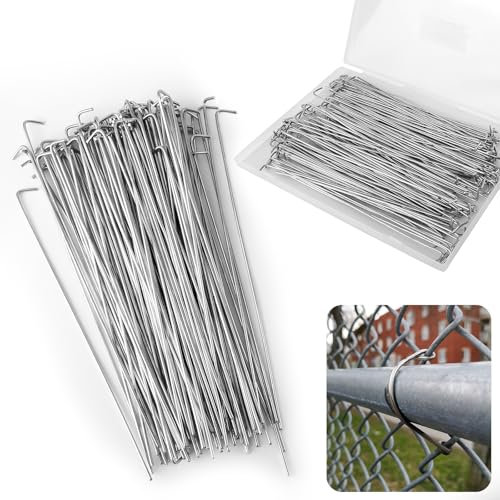 U0U 8.27inch 60 Packs Chain Link Fence Ties,Heavy Duty 14 Gauge Aluminum Fence Ties,Chain Link Fence Parts for Chain Link Fence, Garden Fence, and Dog Fence (8.27inch/120 Packs)