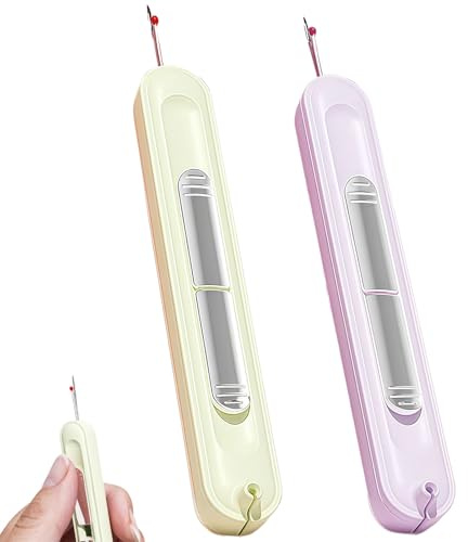 MUNSKT 2 in 1 Needle Threader Seam Ripper, 2025 Upgraded Plug-in 2 in 1 Needle Threader Seam Ripper Tool, for Easy Sewing, Embroidery, and Quick Thread Removal