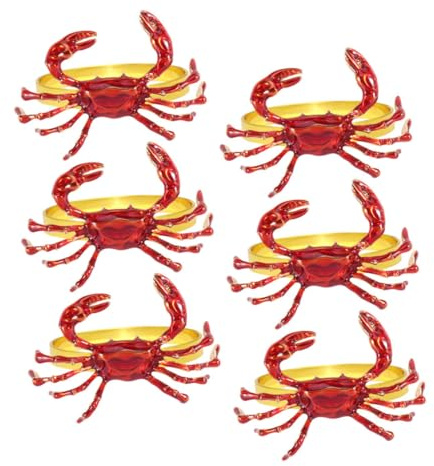 DONFAMDS 6piezas Hebilla De Servilleta Forma De Cangrejo Servilleteros Decorativos para Fiestas Decoración De Mesas para Eventos
