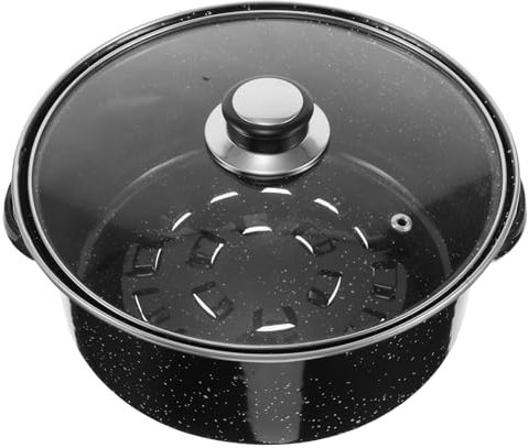 UTHCLO Grillpfanne Magma Kochgeschirr Aus Gusseisen Unsere Platzpfanne Kupferpfanne Mikrowellengrill Mikrowellenrinsel Das Rock-kochgeschirr Ninja-pfanne Kbbq Glas Schwarz