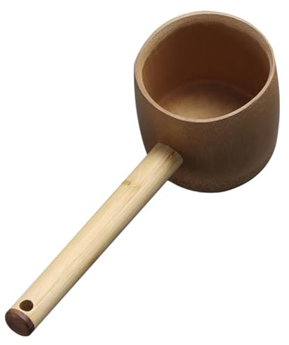 LABRIMP Bamboo Water Spoon Household Simple Ladle for Kitchen Use Made of Natural Bamboo Material for Filling Water in Large Scoop