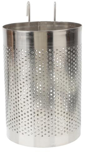 BAZEITFLOW Cesta de Drenaje de Acero Inoxidable para Cucharas, Plata | Almacenamiento Anti-colisión, Superficie Lisa Curvada, Diseño Simple y Elegante, Acabado