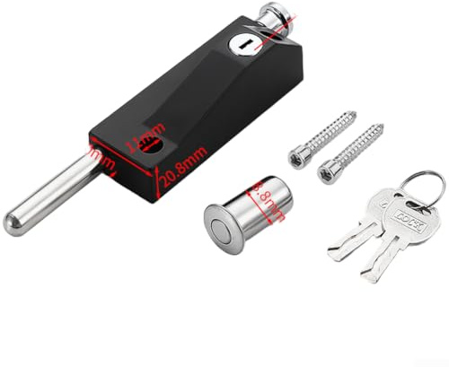 Serrure à mortaise en alliage de zinc avec ressort de compression pour un verrouillage sans effort et boulon antivol dissimulé, convient pour les portes encadrées et en verre (B)