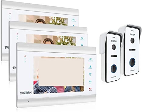 KONGMM Video Doorbell, 7 Inch HD1080P Video Door Phone Intercom System With High Definition Wired Doorbell Camera Support Unlock(3M2D)