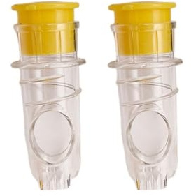 Presse-citron manuel avec couvercle à vis - Petit presse-citron - 9 x 19 x 4 cm - En plastique - Convient pour l'extérieur et la cuisine et les sauces sans filtrage supplémentaire (jaune)