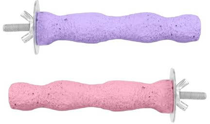 2st Fågel Näbb Slipsten, Hartsslip Anti-Slip Näbb Slipsten Sitpinnar Fågel Papegoja Bur Sitpinne Ställ för Papegoja Undulat Nymfparakit Bur Tillbehör (Rosa, Lila)