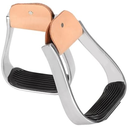 Phefop Steigbügel für Pferde, Westernsattel aus Aluminium, Leichtes Sicherheitsdesign, 1 Paar, Ideal für Training und Leistung