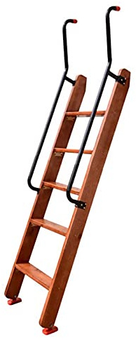 DRFGNF Scala da Letto, Scala da Biblioteca in Legno a 5 gradini con corrimano Extra Lungo e gradini Larghi, Scala Antiscivolo da 60 Pollici per Letto a Castello Singolo, Letto a
