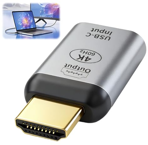 USB C HDMI 4K 60Hz adapter, typ C hona till HDMI hane omvandlare | USB C till HDMI-omvandlare plug play för bildskärm, TV, projektor, telefon, surfplatta, bärbar dator