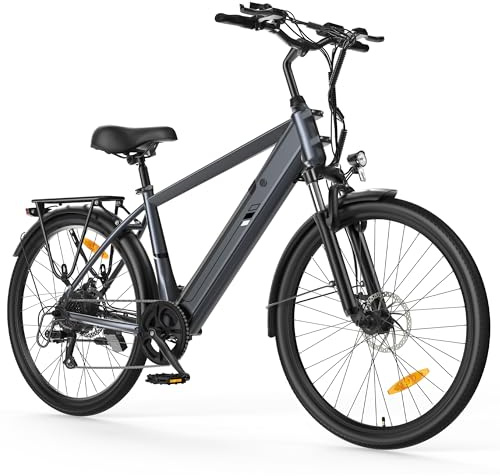 Touroll J2 26'' E Bike, Elektrofahrrad Trekkingrad E-Bike Herren Damen mit 561.6Wh Akku,100km Reichweite, 250W, E-Fahrrad mit 7-Gang-Getriebe, Pedelec Citybike EBike für Erwachsene