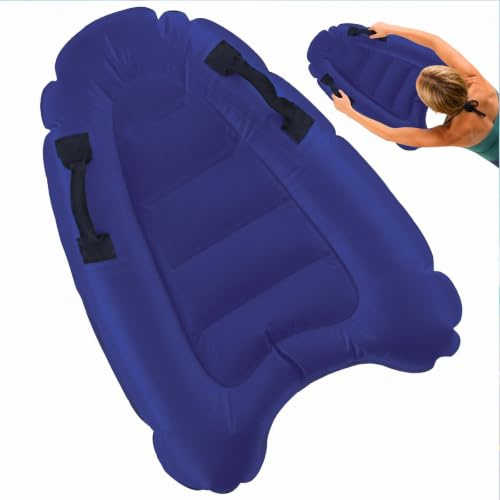 Aufblasbares Bodyboard, Shyllin Bodyboard mit Griffen, Surfbrett Aufblasbar, Mini Luftmatratze, Schwimmhilfe Aufblasbar, Tragbares, für Strand Schwimmbad (Marineblau)