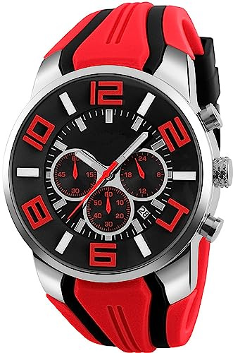 Negro para hombre relojes deportivos para hombres verde naranja, rojo azul brillante colorido reloj hombre fresco único analógico elegante reloj de pulsera cronógrafo para correr entrenamiento
