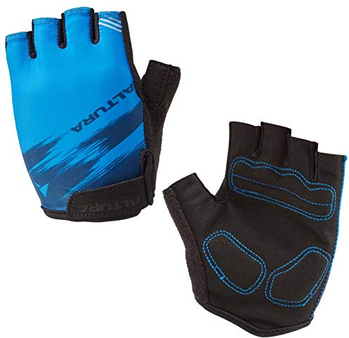 Altura Airstream Kids Cycling Mitts - Blue, 10-12 Years/Fingerless Cycle Padded Glove Short Finger Mitten Bike Scooter Ride Foam Pad Hand Wear Boy Girl Unisex Infant Junior Children Child Youth