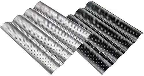tooloflife Baguette - Bandeja perforada para hornear (antiadherente, para 4 baguetes)