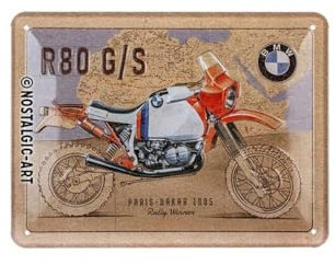 Nostalgic-Art Targa retrò, 15 x 20 cm, Official License Product (OLP), BMW – R 80 G/S Paris Dakar – Idee regalo per amanti BMW, in metallo, design vintage