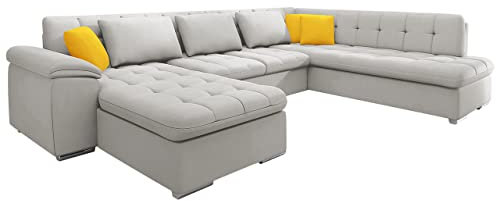 Mirjan24 Ecksofa Niko Bis Premium, Design Eckcouch Sofa U-Form Couch mit Schlaffunktion und Bettkasten Wohnlandschaft vom Hersteller (Venus Ve. 2921 + Venus Ve. 2921 + Venus Ve. 2916, Seite: Links)