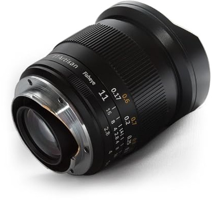 TTArtisan 11 mm F2.8-objektiv, full fame fisheye, kompatibel med spegelreflexkameror för Nikon F-Mount D6 D5 Df D850 D810A D810 D780 D750 D610 och andra fullformatskameror.