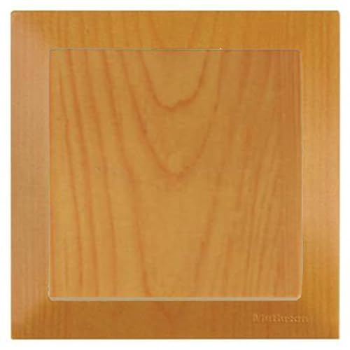 Mutlusan CANDELA Set: Lichtschalter/Ausschalter/Schalter mit Rahmen - Unterputz, Einbau, Wandeinbau - Eiche/Holz