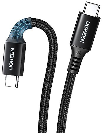 UGREEN USB C to USB-C Charger Cable 100W 5A Type C to C Fast Charging Compatible with MacBook Pro/Air, HP, Dell, iPad Pro 2025, iPhone Air/17/16 Plus/Pro/Pro Max, Galaxy S25 (3M)