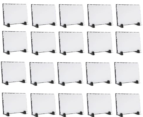 YOUKE OLA 20 Pieces Sublimation Slate Blank Rock Stone Photo Rectangular Frame Heat Transfer Plaque Picture Frame with Display Holder for Birthday, Wedding 4 x 6 Inch