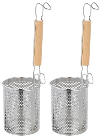 HOLIDYOYO 2pezzi Scolapasta Acciaio Inossidabile Con Reticolo Cestini Per Pasta Con Manico Per Cucina e Ristoranti