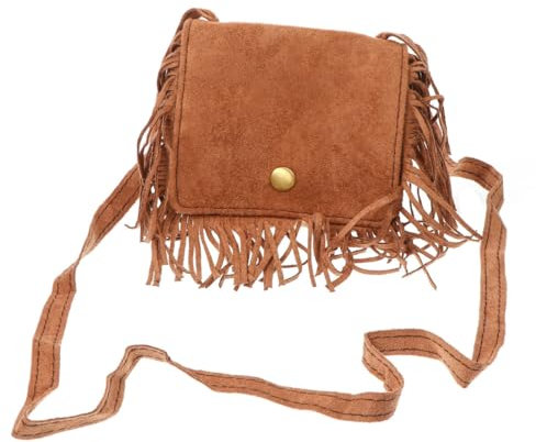 COLLBATH Kindergeldbörse Wildleder Quasten Umhängetasche Schultertasche Für Mädchen Kinder Tasche Straßentasche Fotoaccessoire