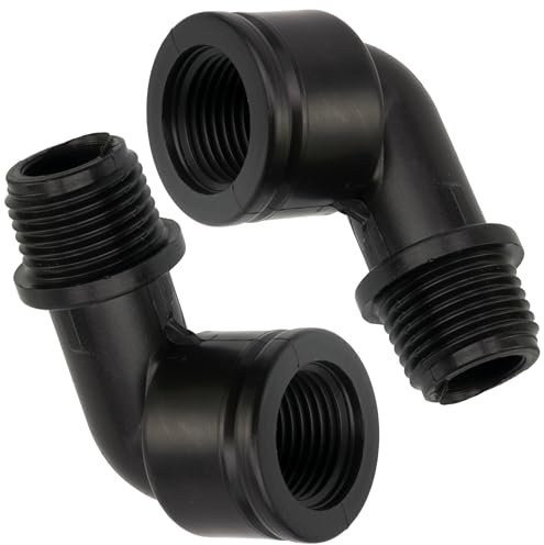 AERZETIX - C75040 - Lot de 2 Raccords coudés 90° mâle-femelle 1/2x1/2 pour tuyau d'arrosage d'irrigation système goutte à goutte - pression max 10 bars - en polyéthylène - circuit d'eau