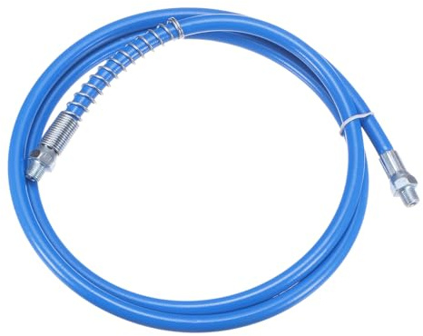 QUARKZMAN Fettpresse Schlauch 59 10000 PSI Feder Flex Hochdruck Schnellspanner für Schmierfett Ersatz mit Kupplung 1/8 NPT Gewinde für Fettpresse Blau