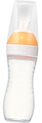 Beatifufu Reispaste Löffel Futterspender für Reisgetreide Trainingslöffel füttern babylöffel babynahrung aufbewahrung Milchflasche Babynahrungsspender Futterspender aus Silikon Kieselgel